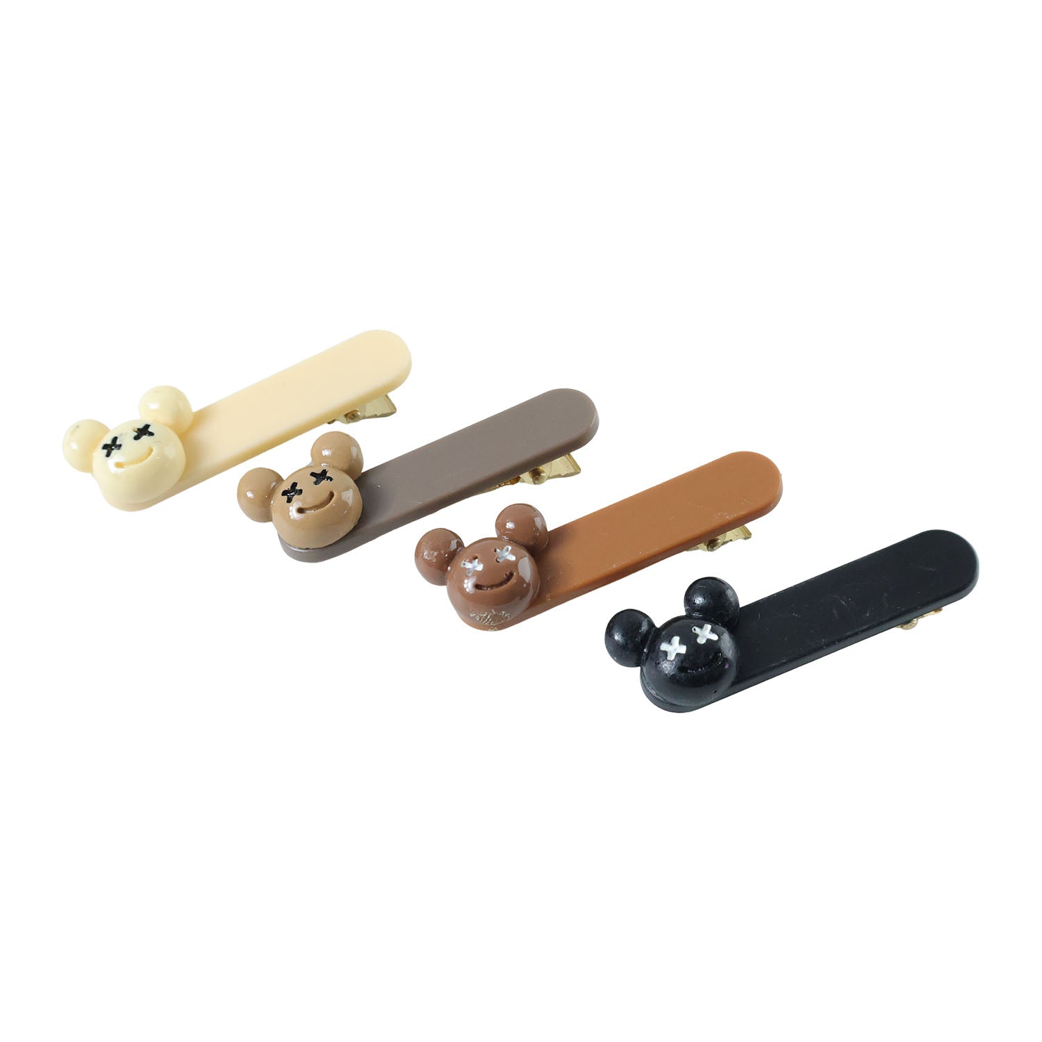 Cute Cartoon Bear Design Premium Fashion Hair Clips (4 Pc)