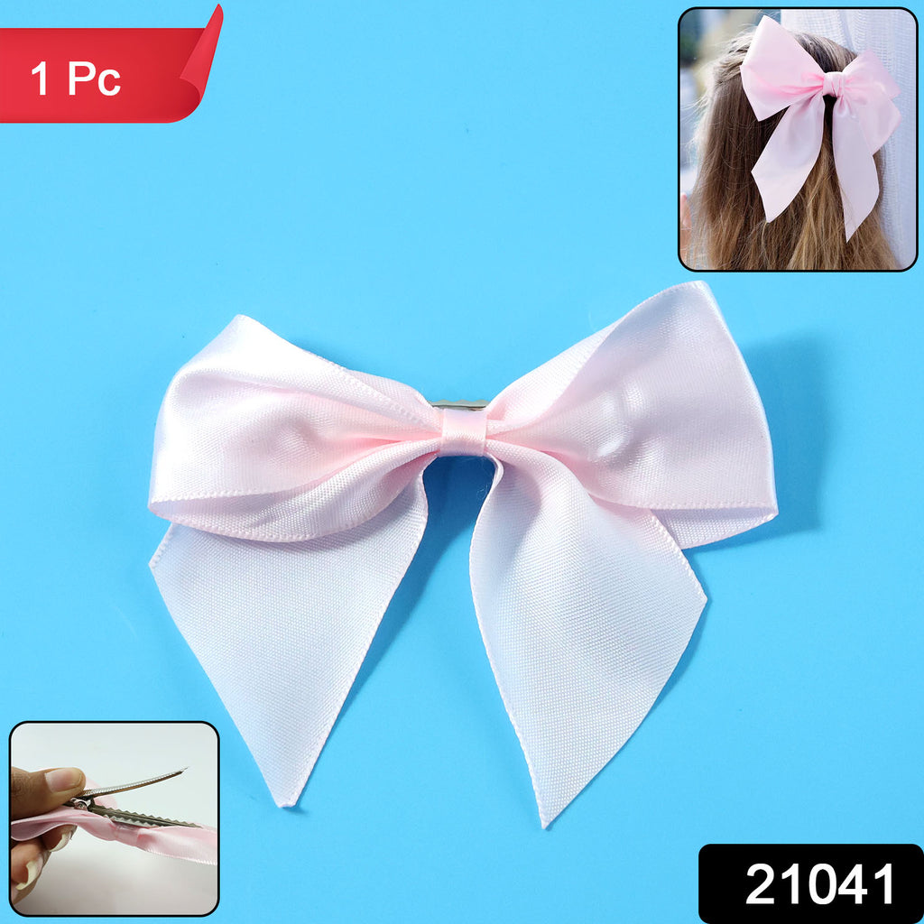 Elegant Satin Hair Bow Clip For Girls  Women (1 Pc)