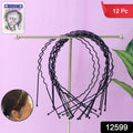 Premium Metal Wave Hair Bands For Men  Women (12 Pc)