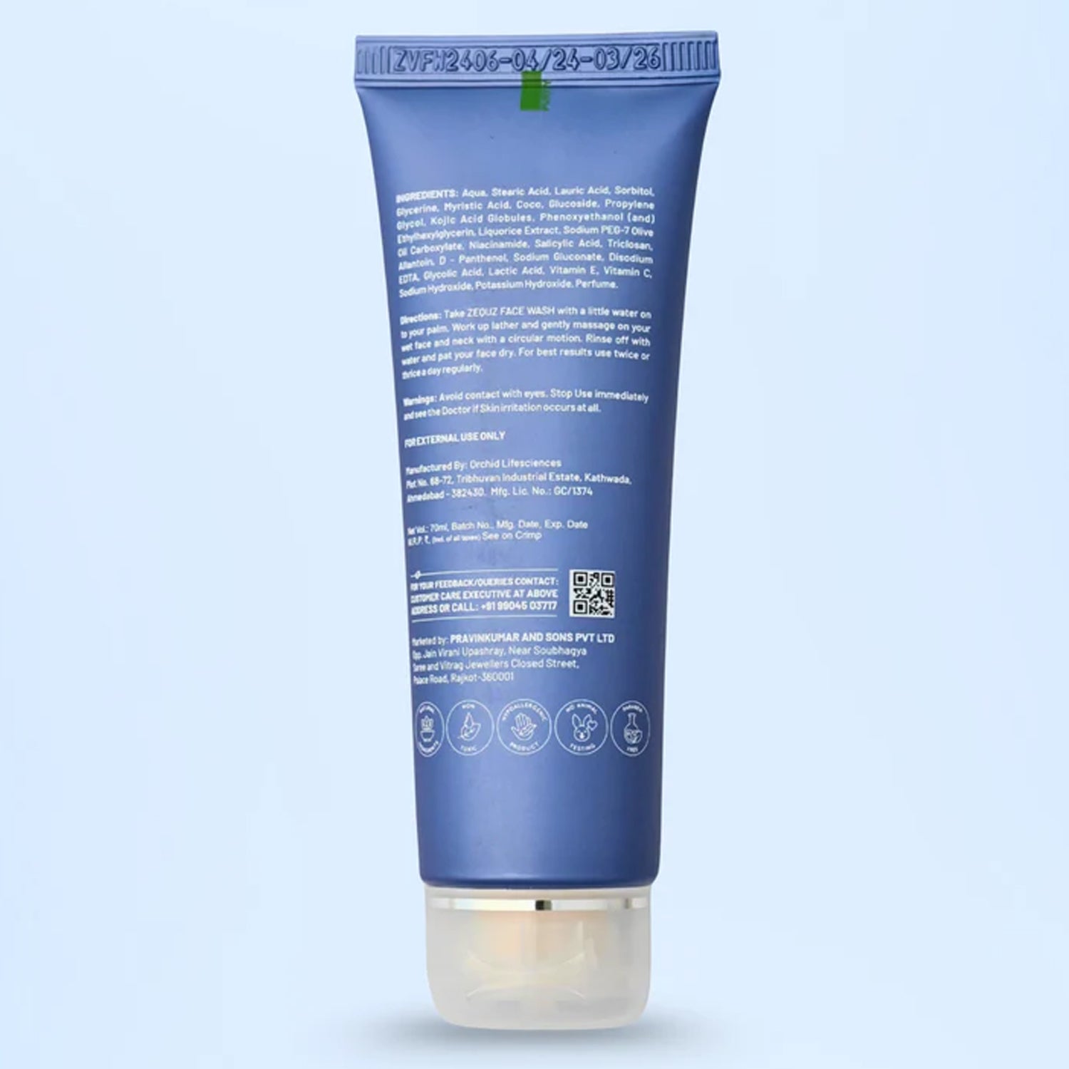 Zequz Vitamin C + E Brightening Face Wash - (1 Pc  70 Ml)